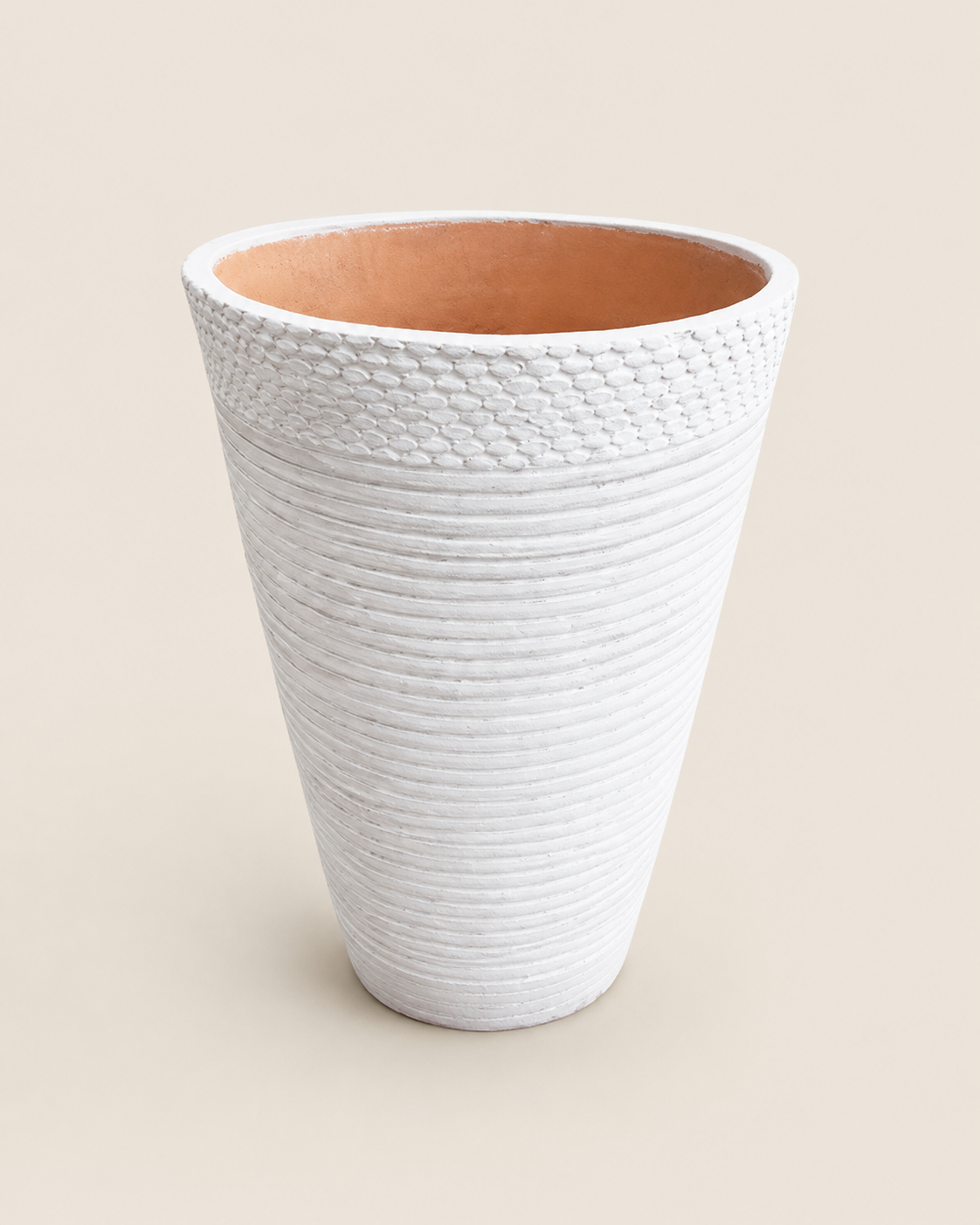 Bambaya Ribbed Clay Planter — handcrafted African outdoor from Kenya