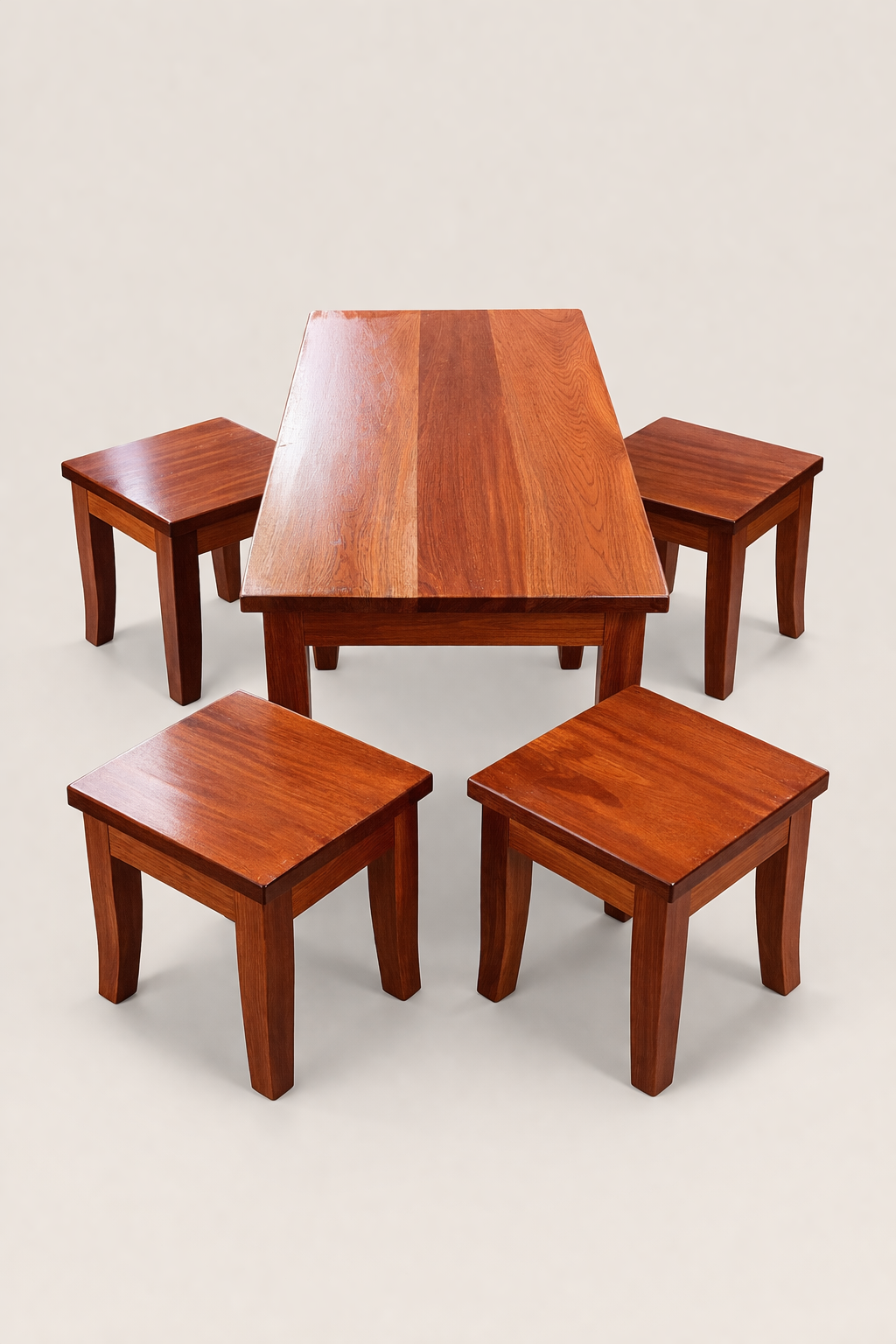 Kaya Coffee Table & 4 Stools — handcrafted African furniture from Kenya