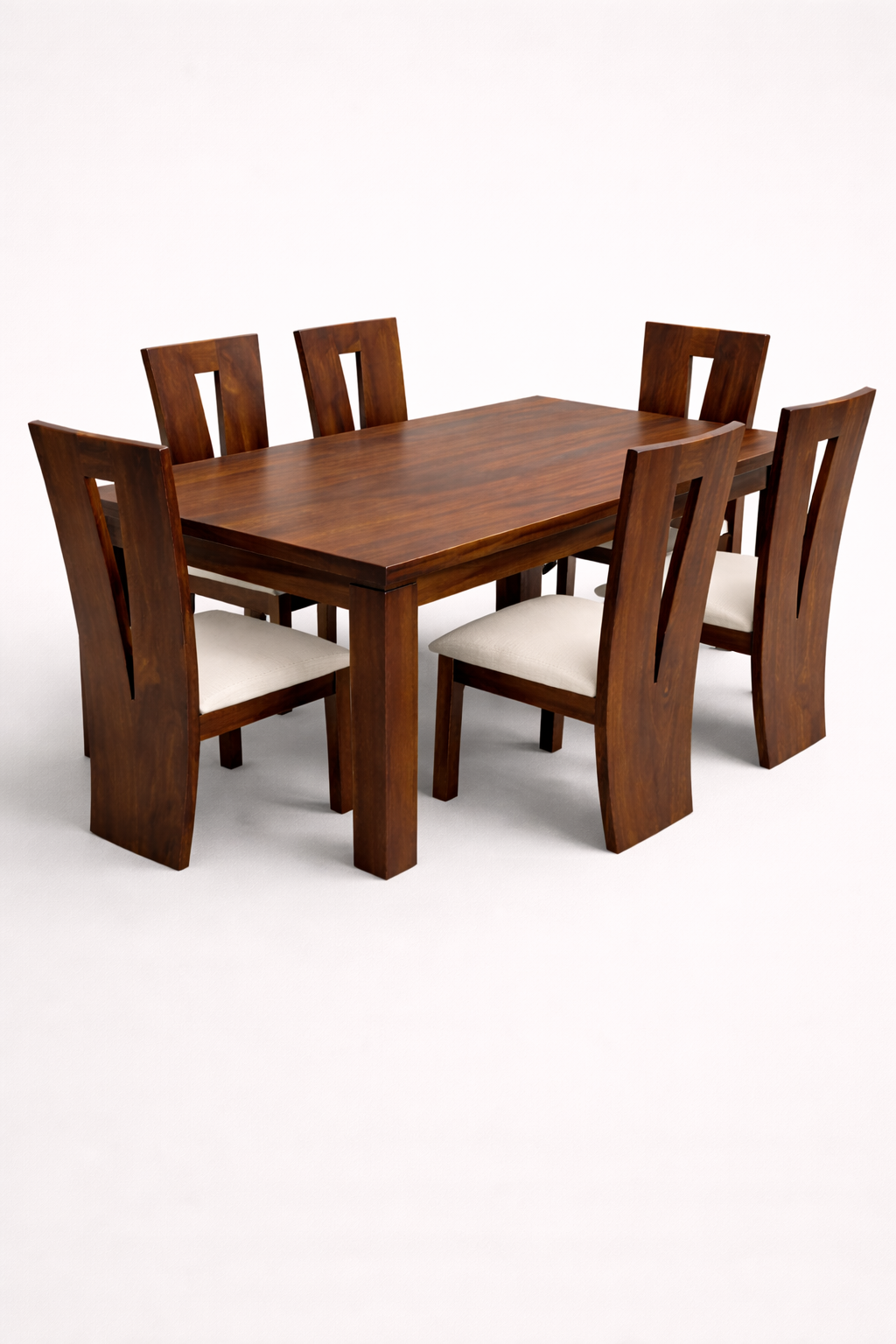 Mahiri Mahogany 6-Seater Dining Set — handcrafted African furniture from Kenya
