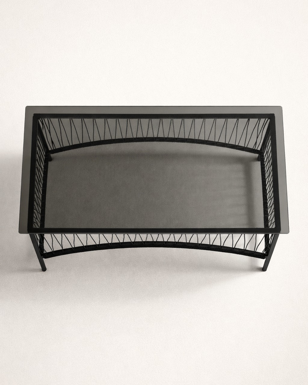 Olive glass & steel Table: Msingi Console — handcrafted African furniture from Kenya