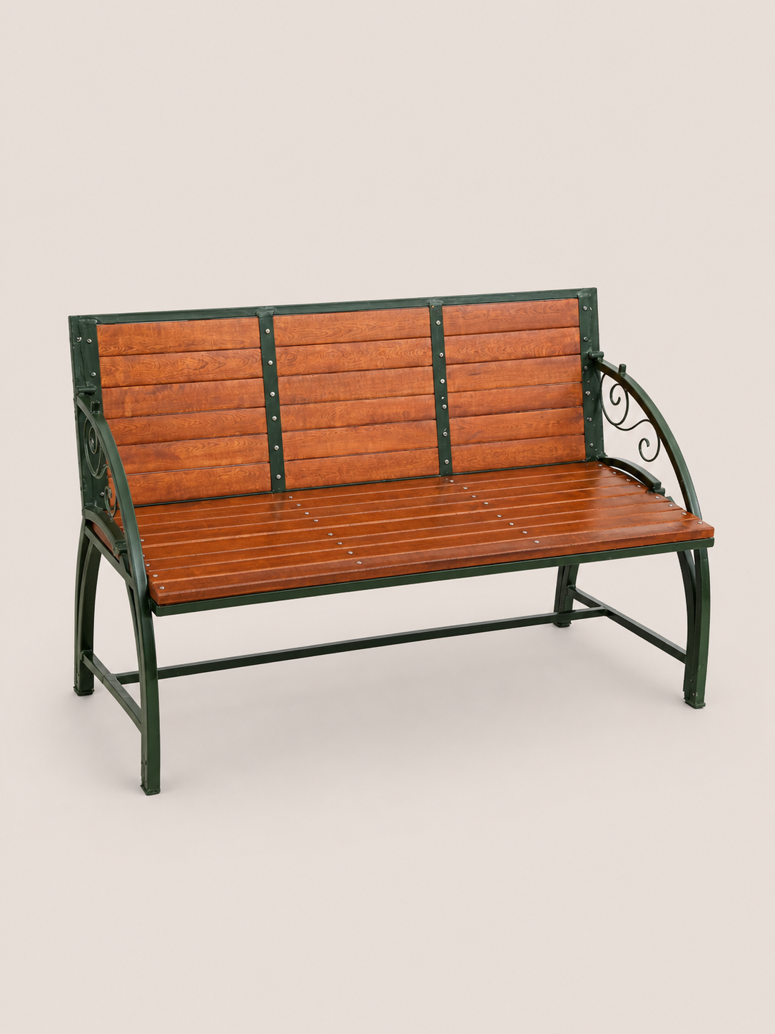 Fofora Hardwood Park Bench — handcrafted African outdoor from Kenya