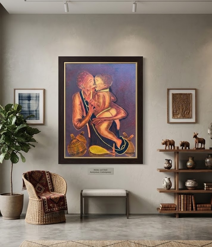 Mama's Love (paint) – Mwezi Radiance Portrait — handcrafted African furniture from Kenya