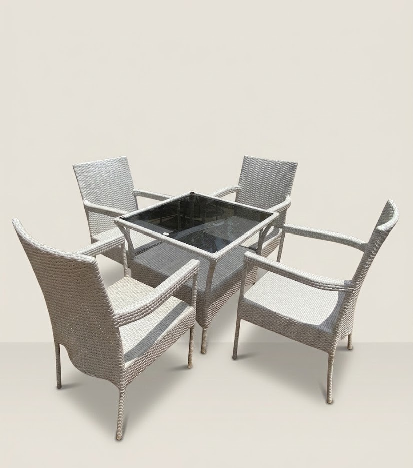 Mvumo Rattan Table Set — handcrafted African outdoor from Kenya
