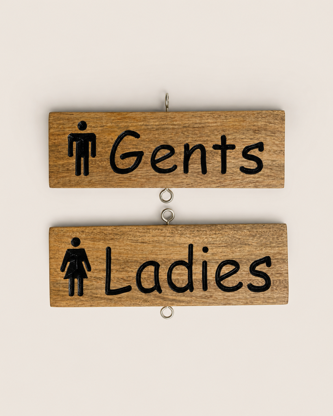 Funzi Restroom Sign — handcrafted African outdoor from Kenya