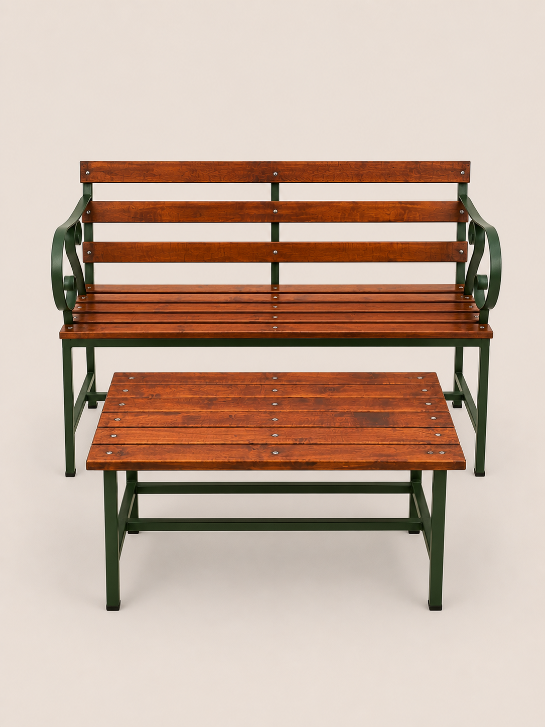 Fichua Garden Bench & Table Set — handcrafted African outdoor from Kenya