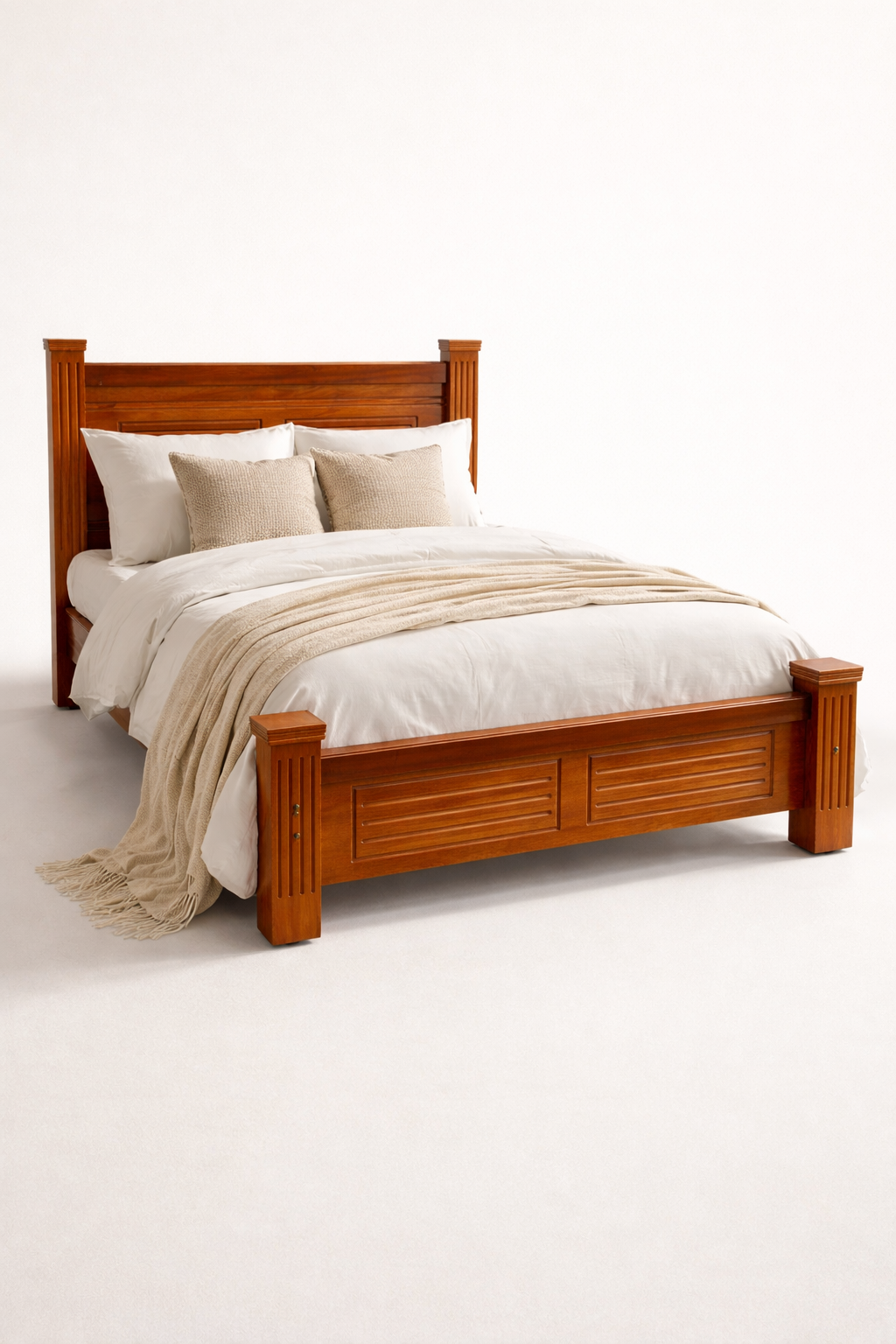 5by6 Bed Olum Mahogany Frame — handcrafted African furniture from Kenya