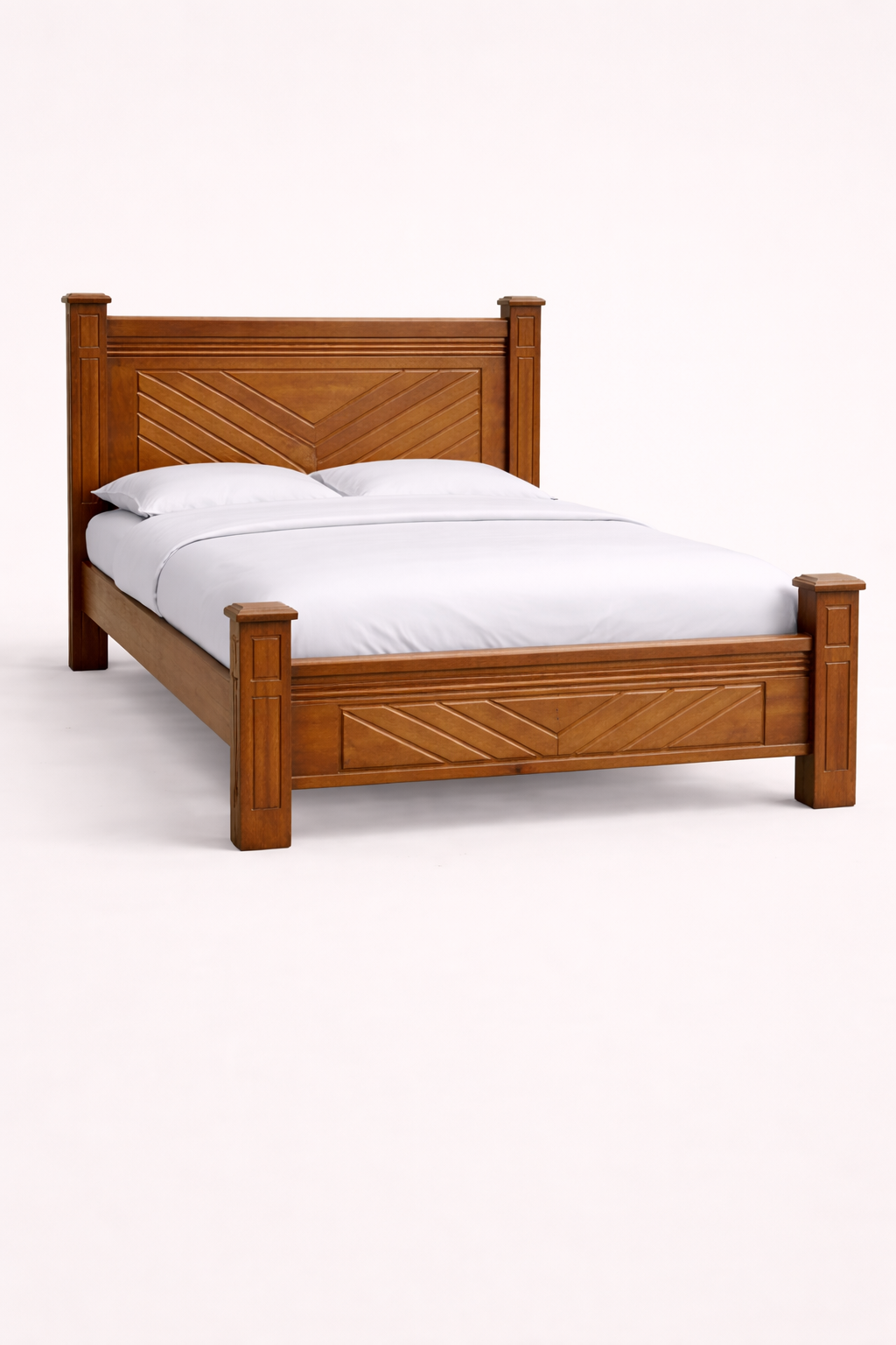 Kwanzaa Carved Mahogany Bed — handcrafted African furniture from Kenya
