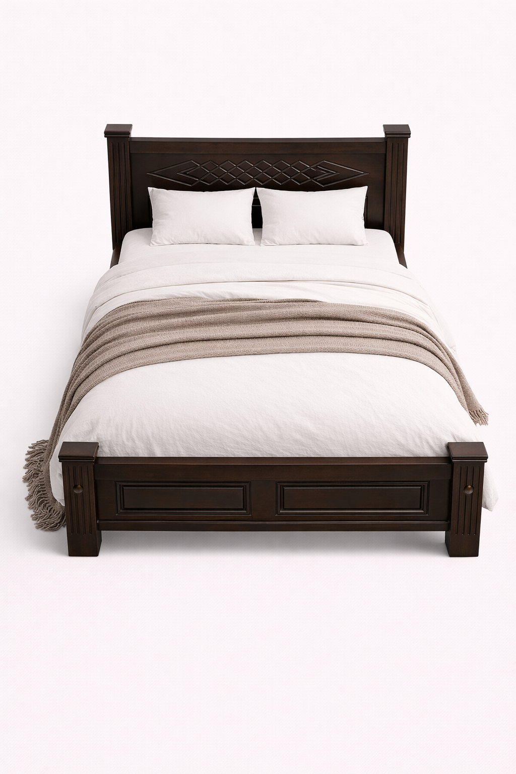 Jua Meru Oak Bed Frame 5 by 6 — handcrafted African furniture from Kenya