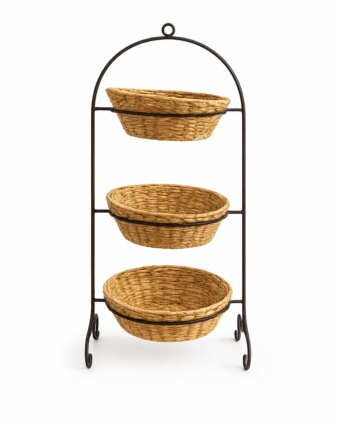 Cibali Tiered Basket Stand — handcrafted African furniture from Kenya