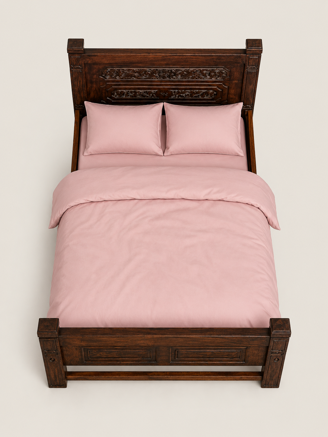 Aburi Carved Bed Frame — handcrafted African furniture from Kenya