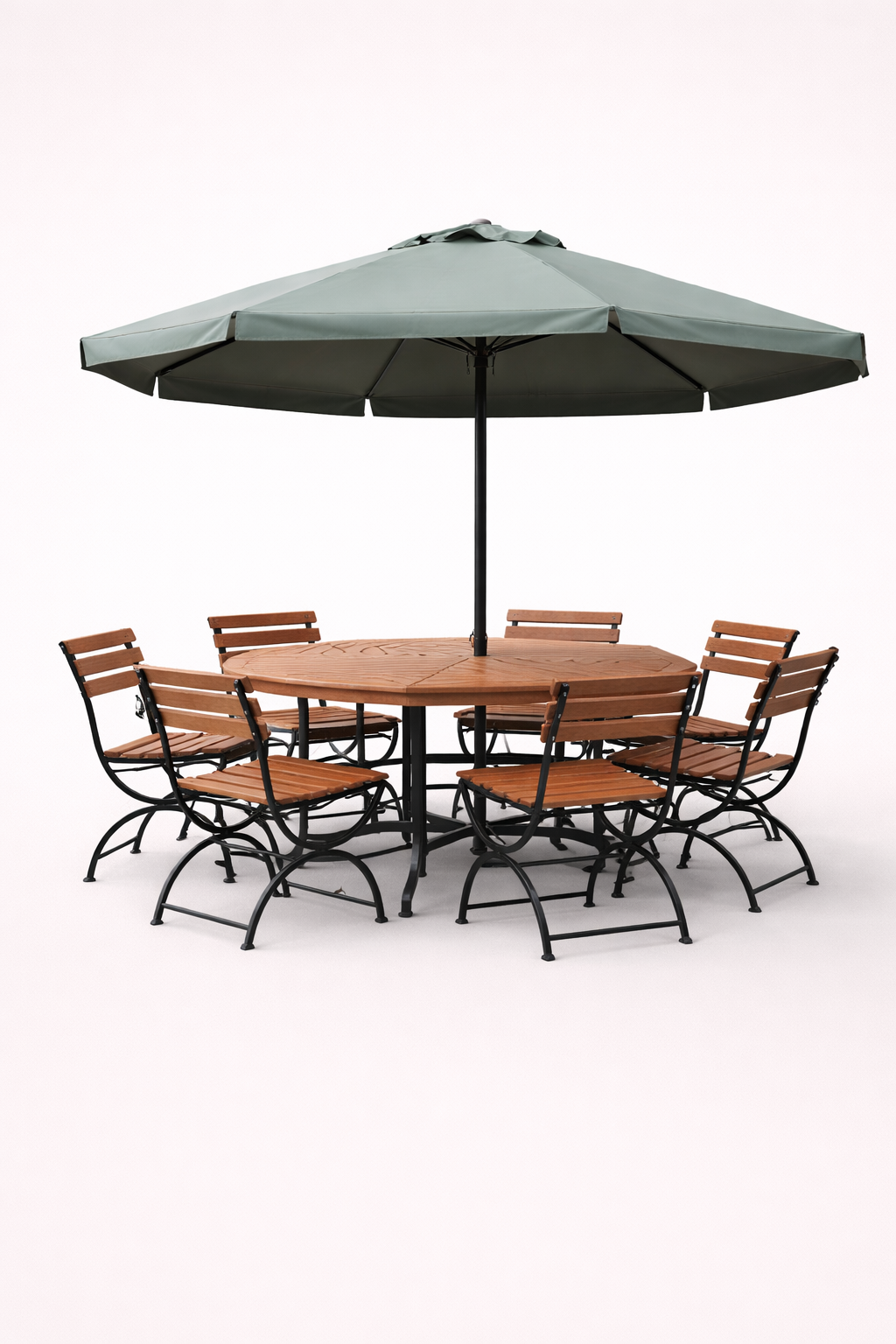 Gazebo Mahogany with 16 gauge metal Kitambo Outdoor 6 seater Dining Set — handcrafted African outdoor from Kenya