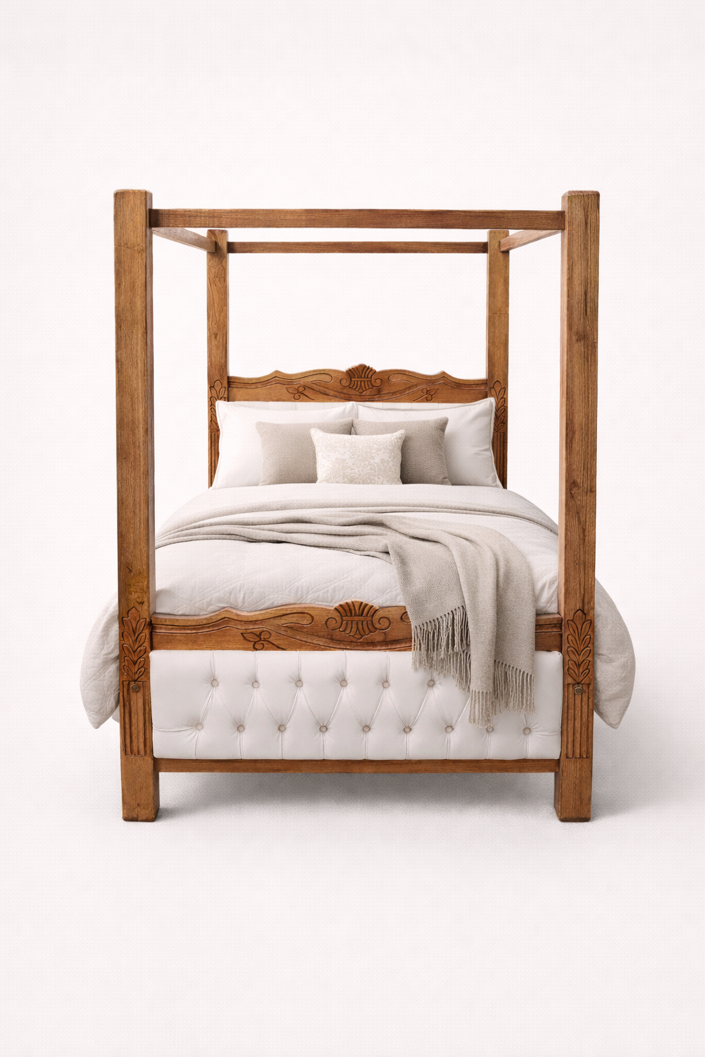 4 by 6 bed Mvule Canopy Bed — handcrafted African furniture from Kenya