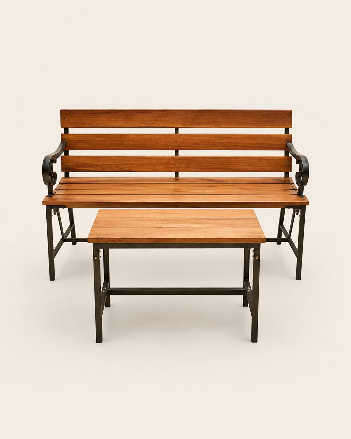 Ebonysia Outdoor Bench & Table Set — handcrafted African outdoor from Kenya