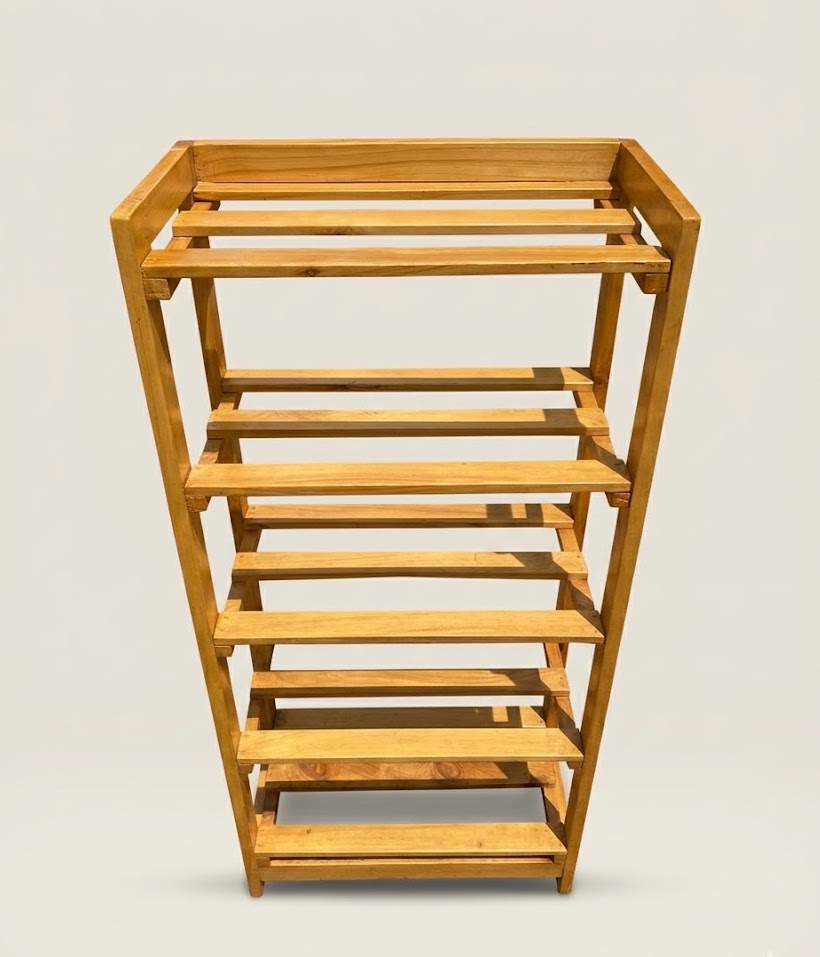 Mbegu Shoe Rack Maridadi Storage — handcrafted African furniture from Kenya