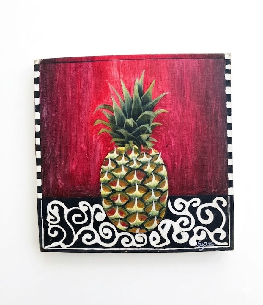 Mbegu Pineapple (Paint) Kipepeo Wall Art — handcrafted African furniture from Kenya