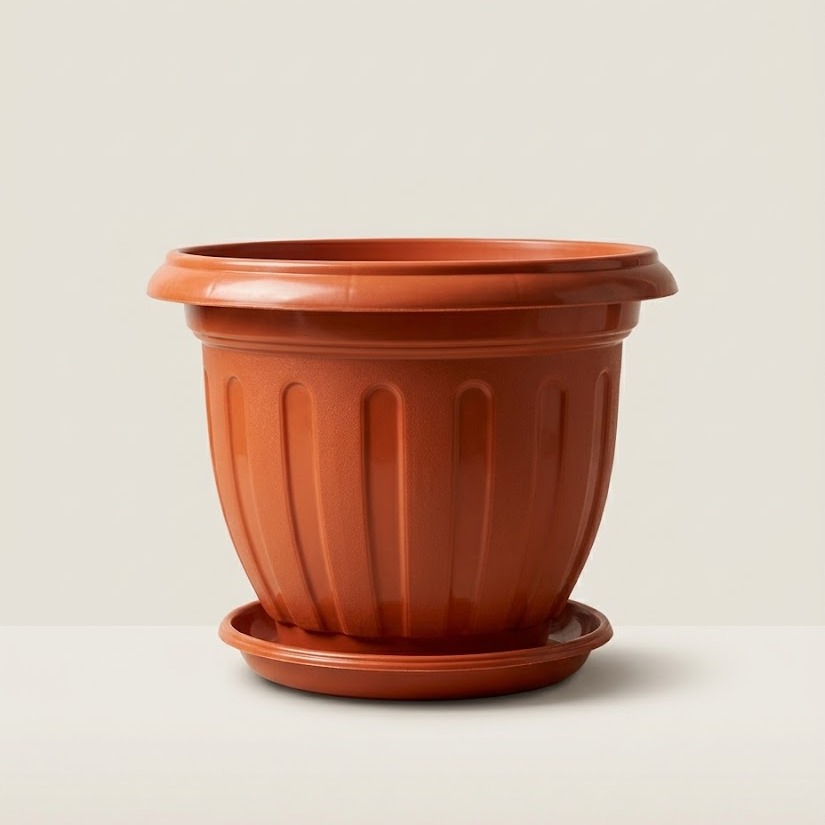 Orange Planter Uroho Accent — handcrafted African outdoor from Kenya
