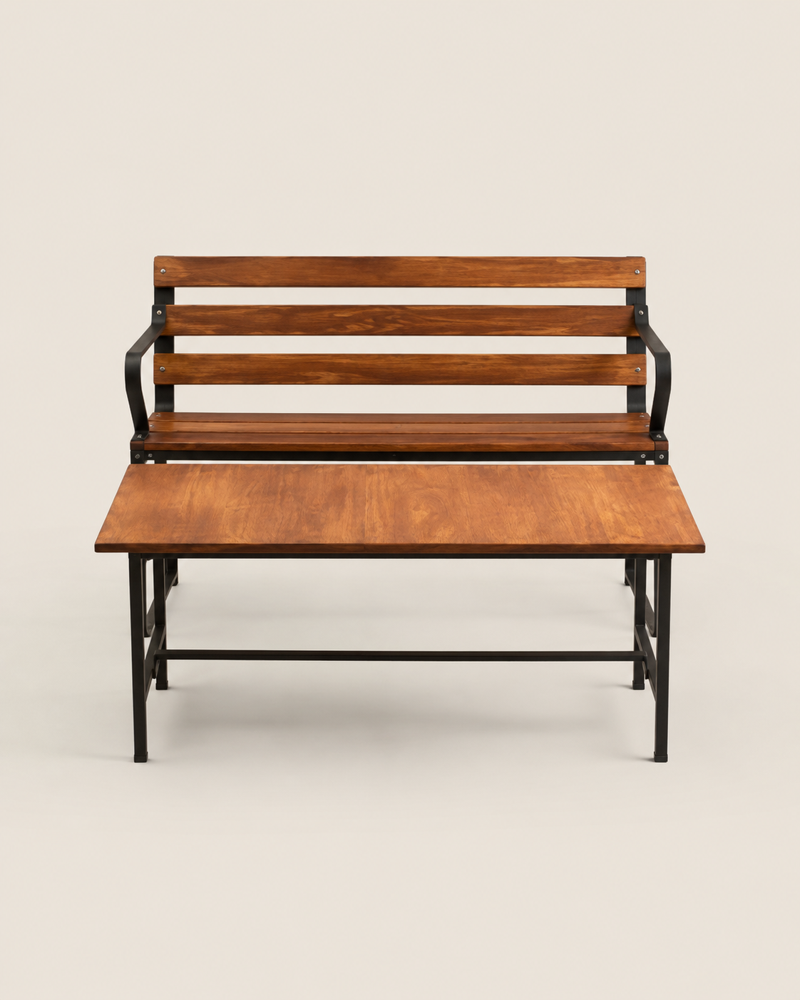 Dabaal Outdoor Bench and Table Set — handcrafted African outdoor from Kenya