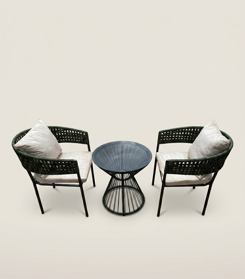 Balcony Set Mwezi Retreat — handcrafted African outdoor from Kenya