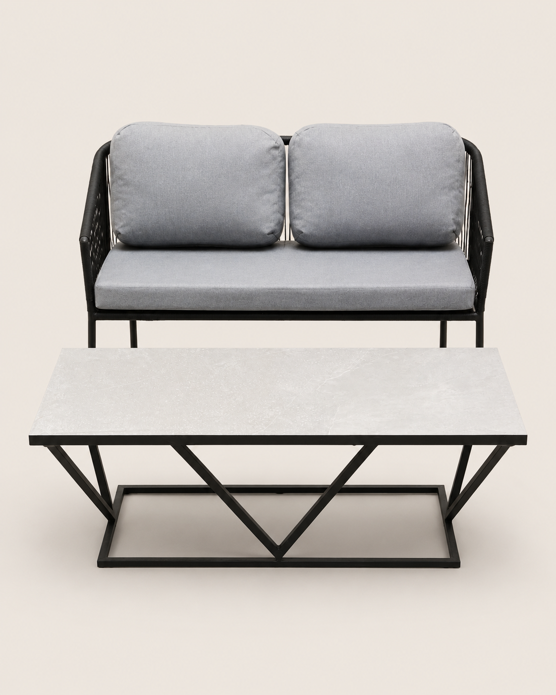 Afia Bench & Odari Coffee Table — handcrafted African outdoor from Kenya