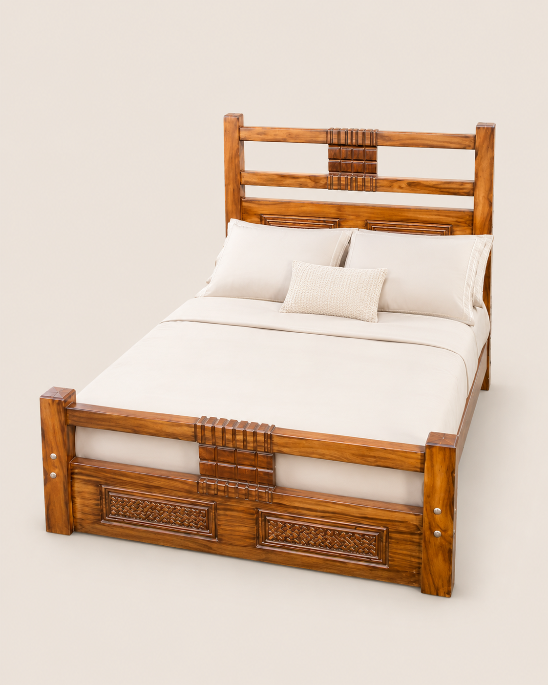 Tenzi Mahogany Bed Frame — handcrafted African furniture from Kenya
