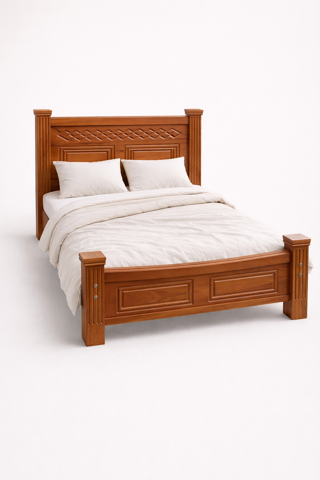 Ziwani Mahogany Bed 4 by 6 — handcrafted African furniture from Kenya