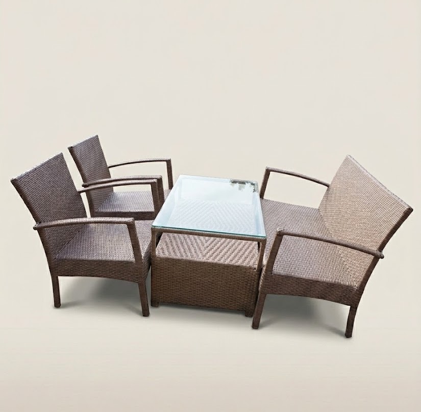 Chiniyasa Rattan & Metal Accent Table — handcrafted African furniture from Kenya