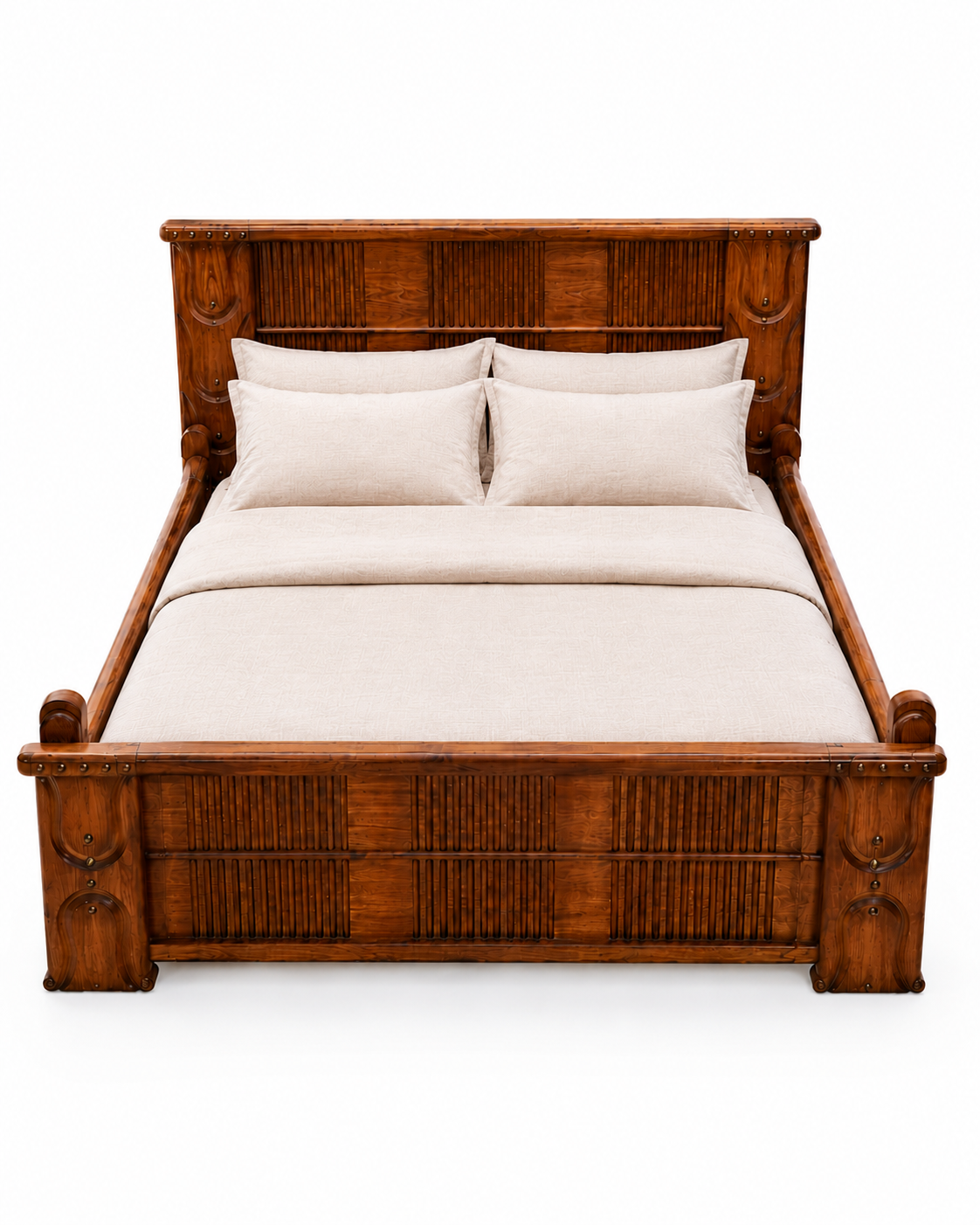 5 by 6 Jabari Bed Frame: Msasa Canopy — handcrafted African furniture from Kenya