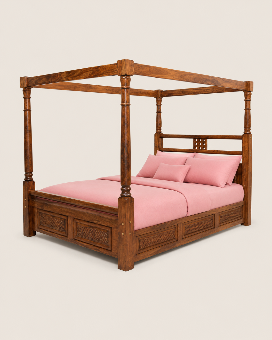 5 by 6 Msiri Canopy Bed — handcrafted African furniture from Kenya