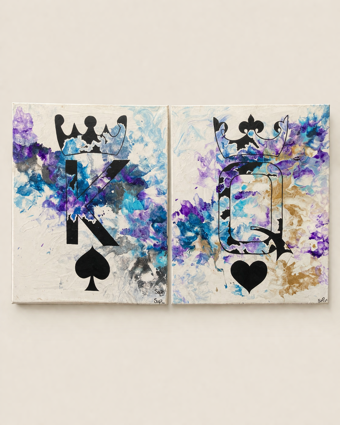 King & Queen Series (paint) Mapendo Wall Art — handcrafted African furniture from Kenya