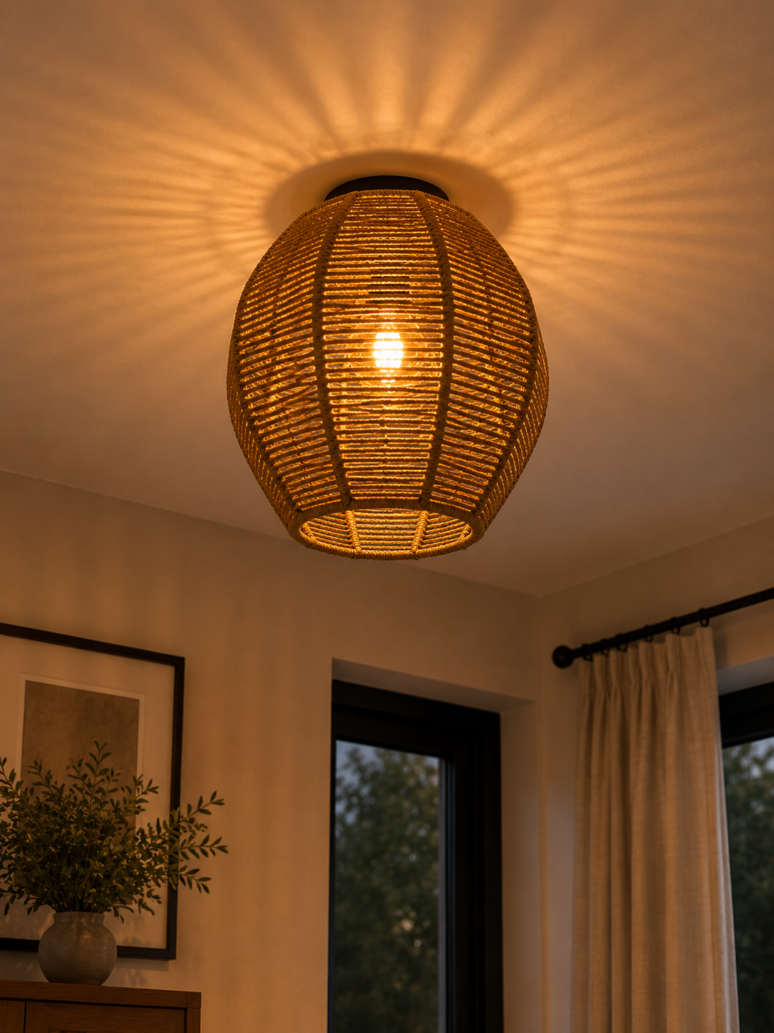 Dovwe Flush Mount Light — handcrafted African lighting from Kenya