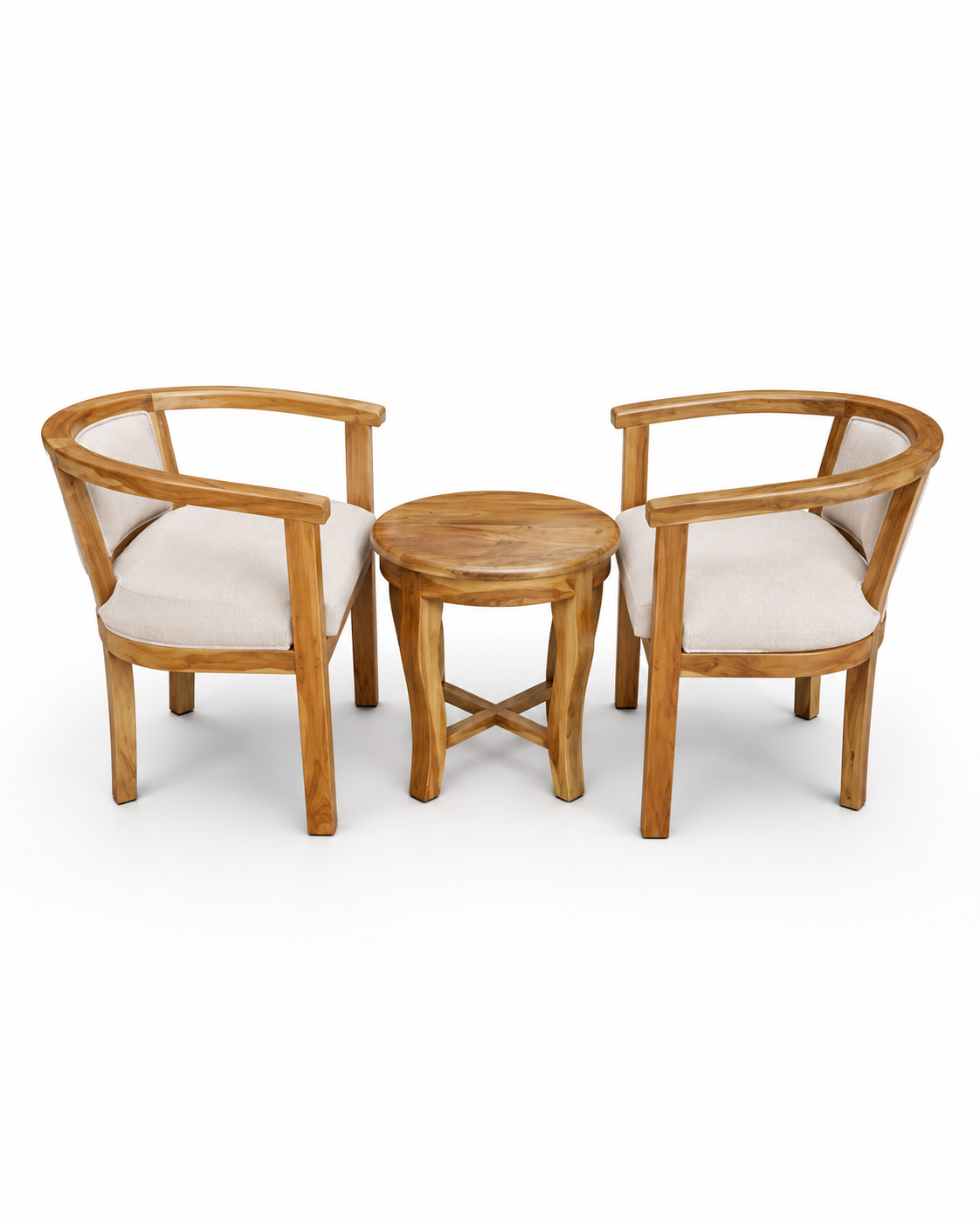 Sanza Teak Conversation Set — handcrafted African outdoor from Kenya