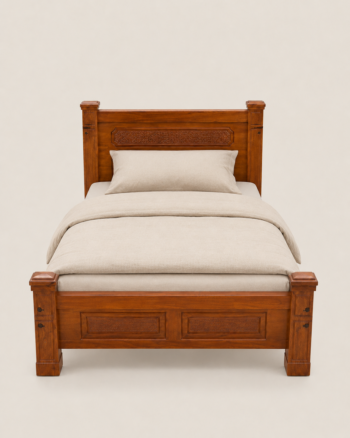 5 by 6 Msasa Ensemble Bed — handcrafted African furniture from Kenya