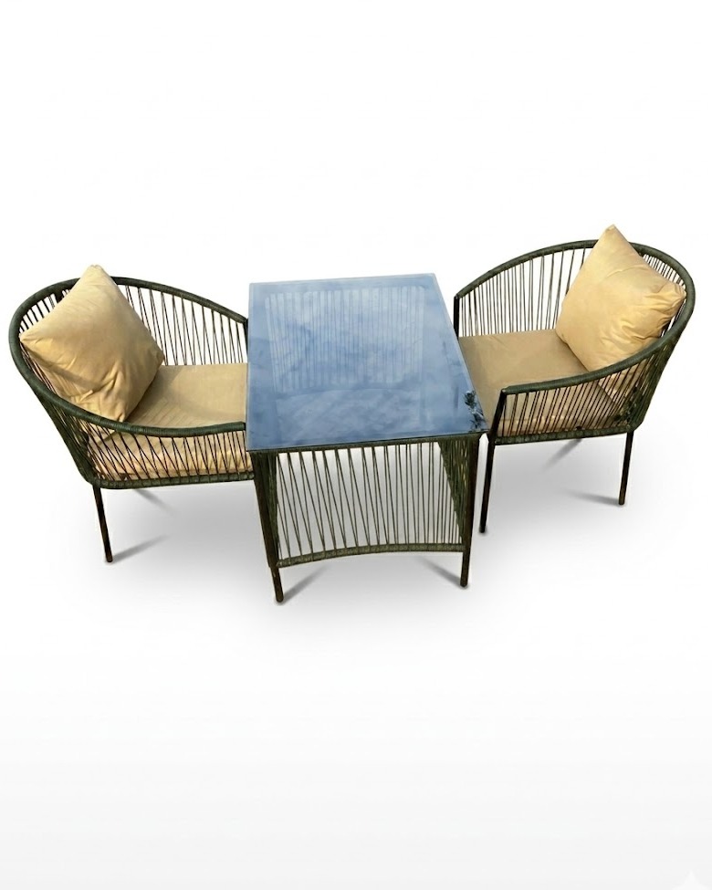 Mbingu Balcony Seat & Table — handcrafted African outdoor from Kenya