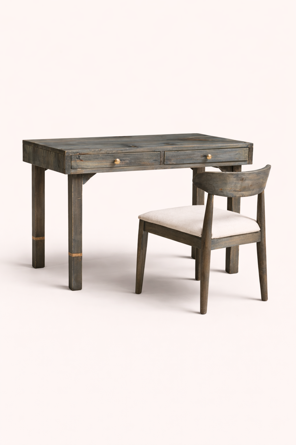 Sankofa Cypress Wood Desk & Chair Set — handcrafted African furniture from Kenya