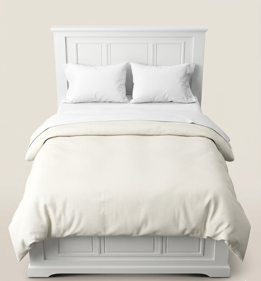 Mvumo 4*6 White Panel Bed — handcrafted African furniture from Kenya