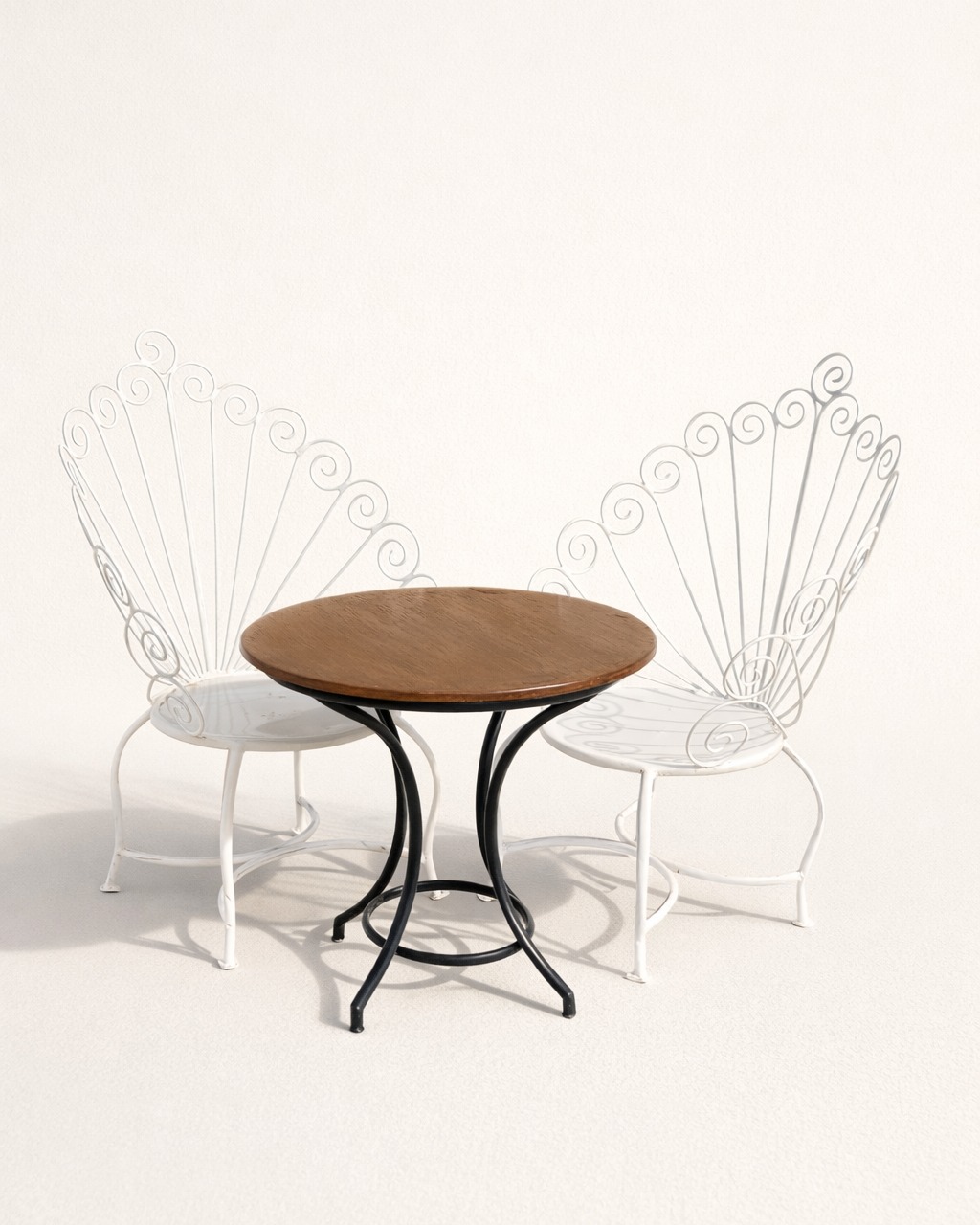Mambasa Peacock seat set (2) + Table — handcrafted African outdoor from Kenya