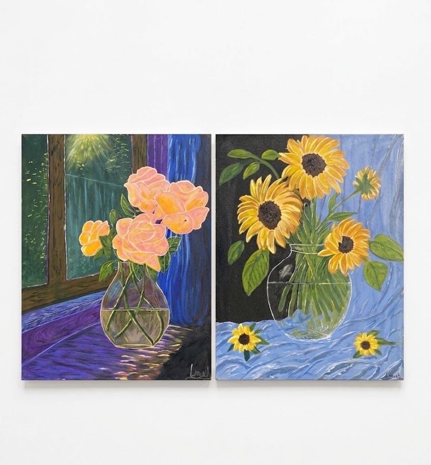 Busara 2 Piece Flower Series (Paint) — handcrafted African furniture from Kenya