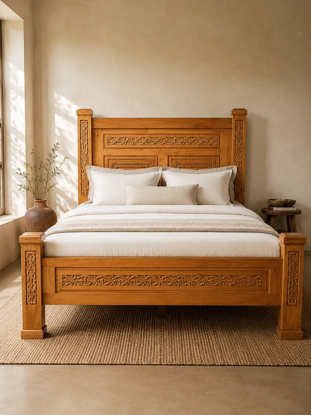 5 by 6 Msiri Bed Frame — handcrafted African furniture from Kenya
