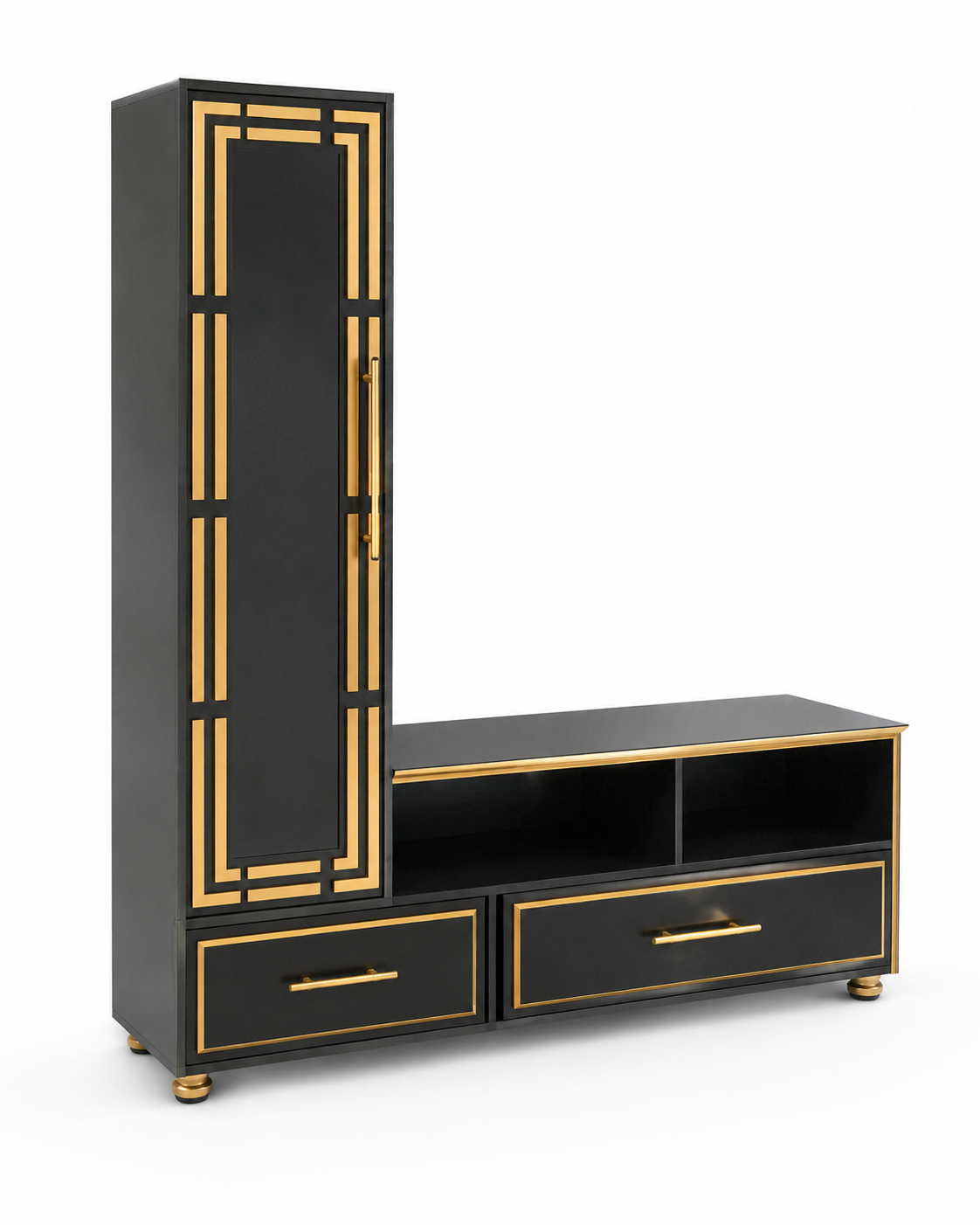 Chogoria Tower Media Console Ebonwane Edition — handcrafted African furniture from Kenya