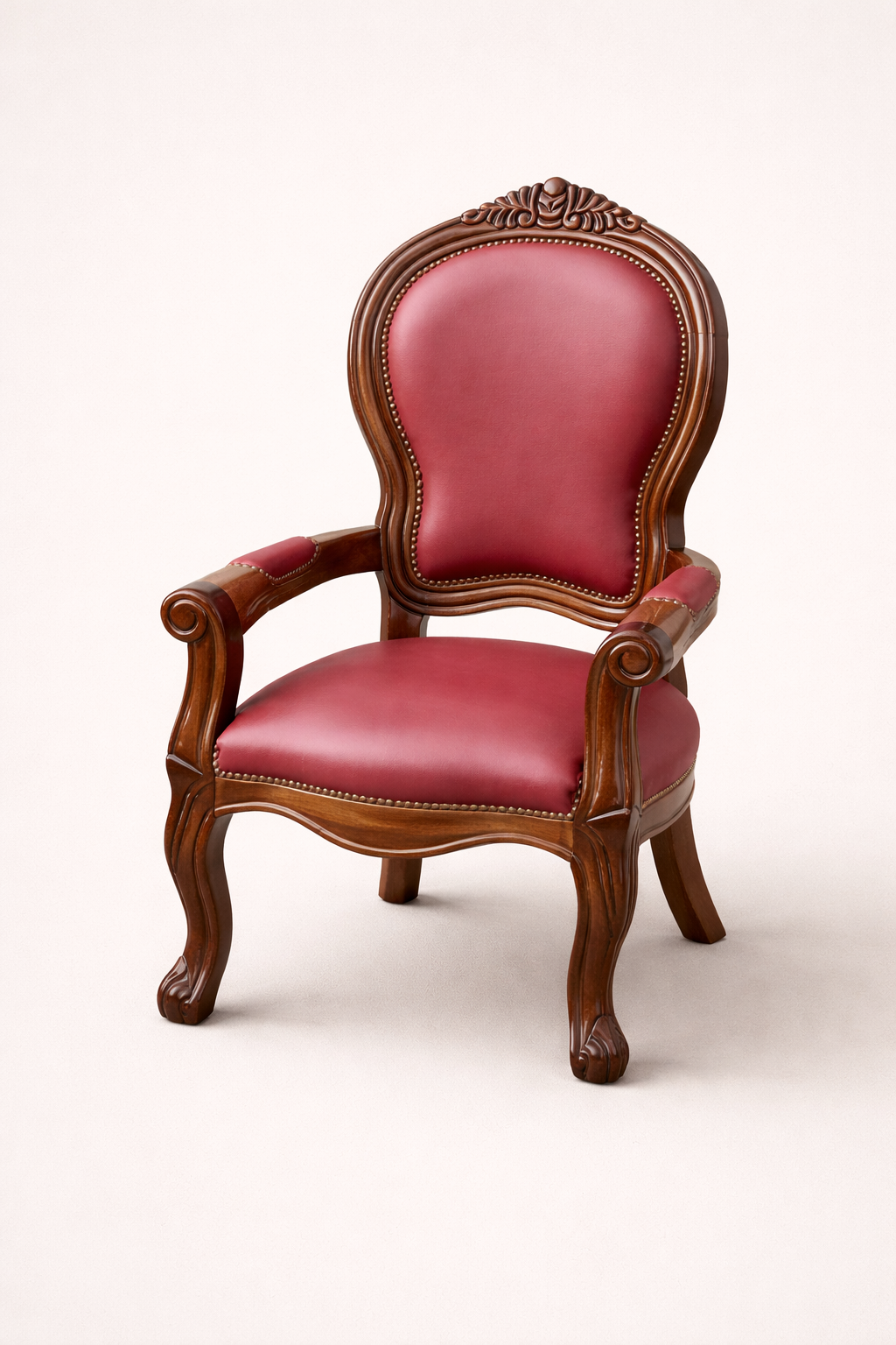 Red Leather Office Chair — handcrafted African furniture from Kenya