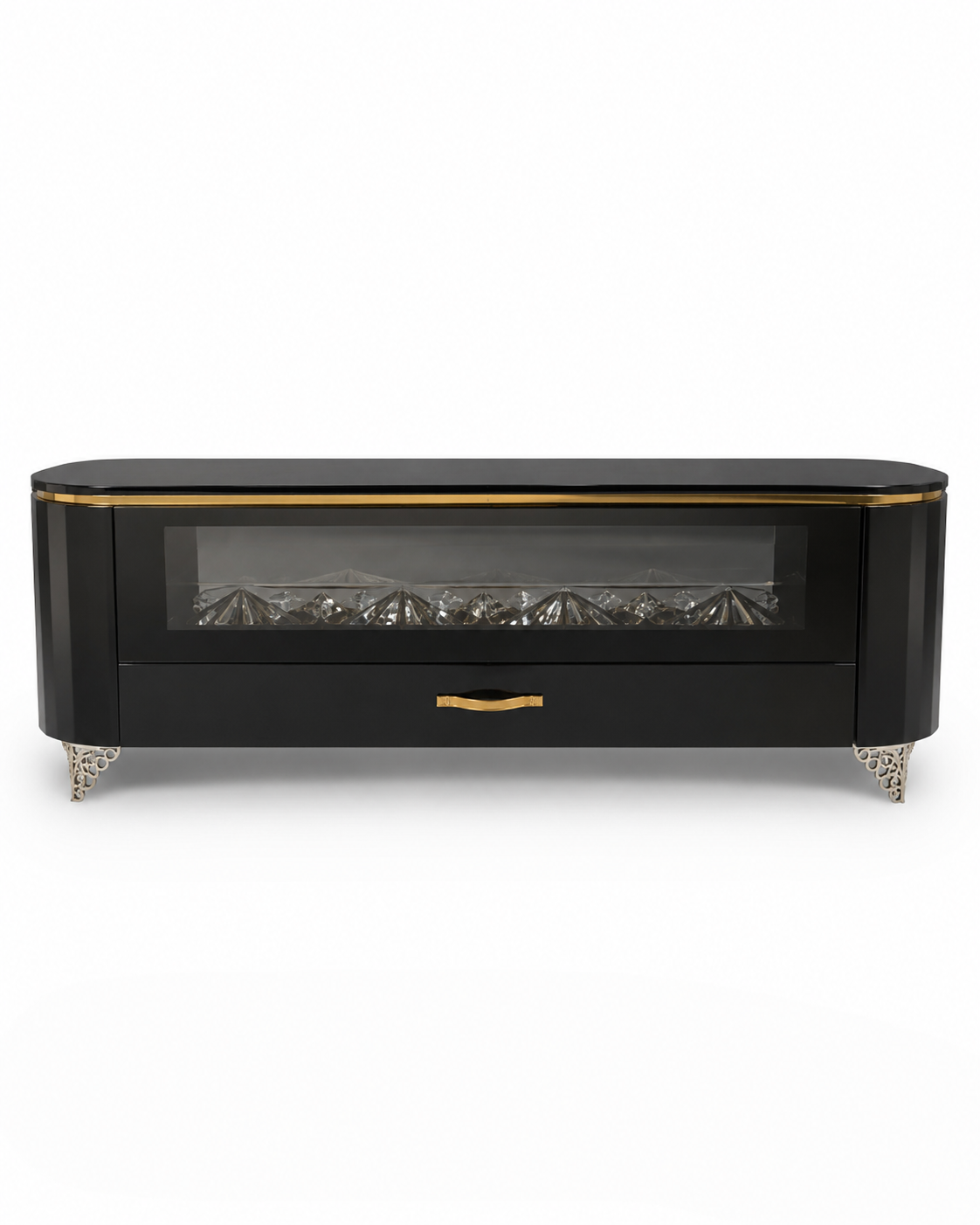 Lighting Tv Cabinet Obsidian Glow Console — handcrafted African furniture from Kenya